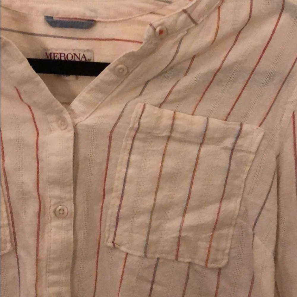 Multi colored stripped button down - Picture 2 of 2